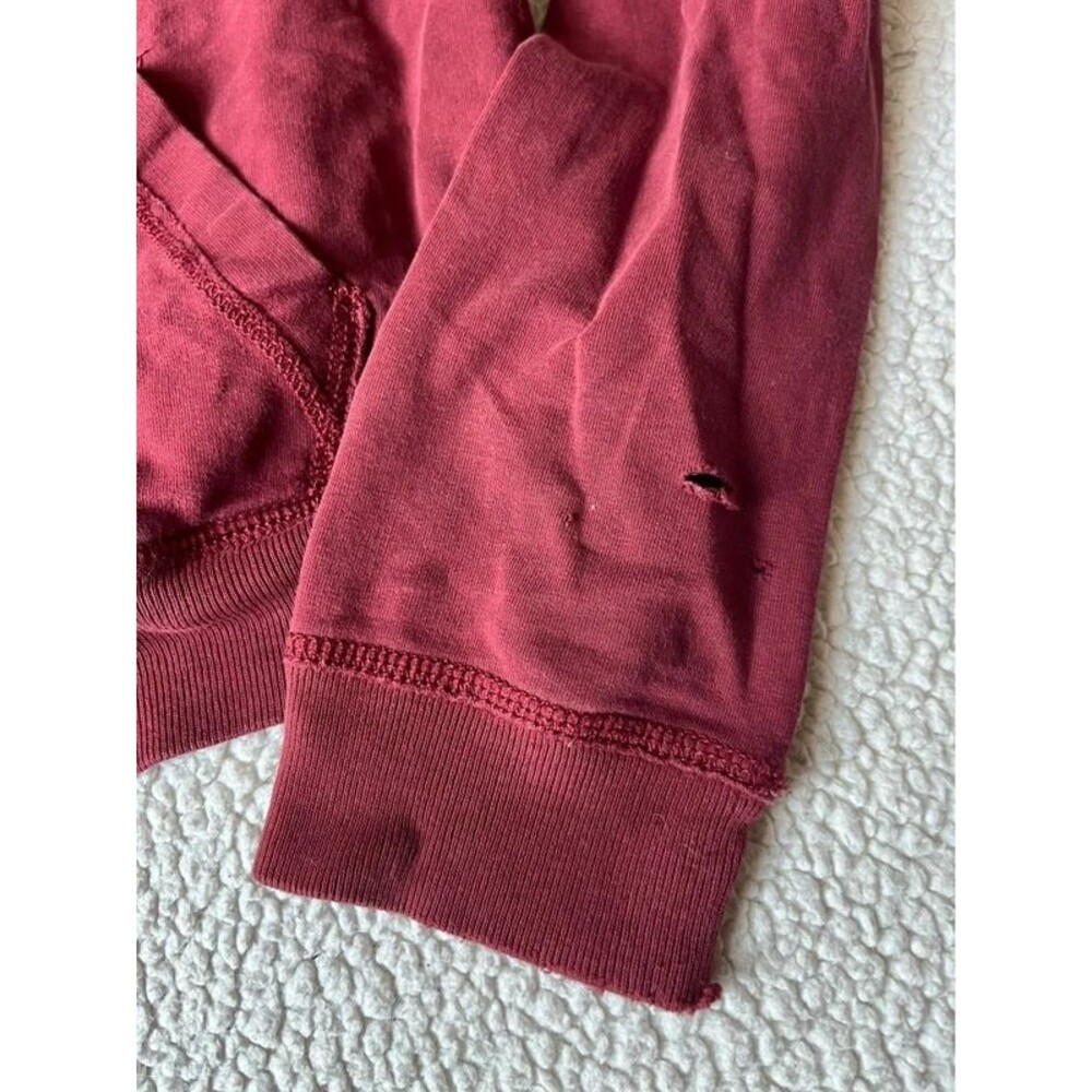 Y2K Abercrombie & Fitch Burgundy Athletic Dept Full Zip Hoodie Sweatshirt Small - Picture 6 of 10